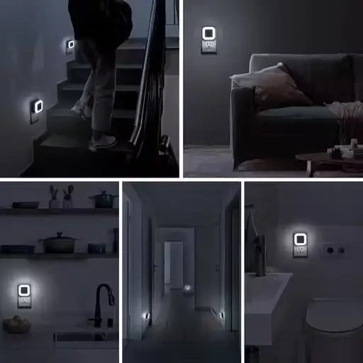 LED Smart Night Light with Dusk-to-Dawn Sensor (Pack of 2) – Cool White
