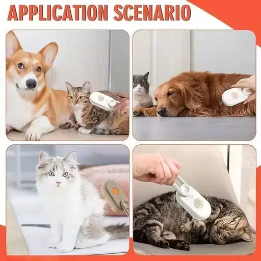 3-in-1 Pet Steam Brush for Dogs and Cats