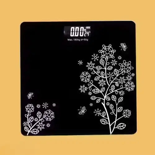 Digital Tempered Glass Weighing Scale – Flower Design LCD