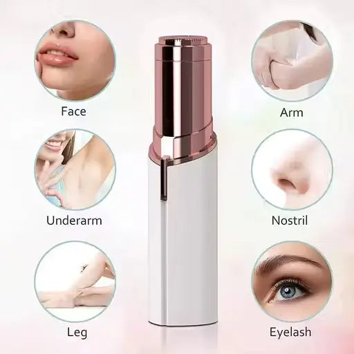 Facial Hair Removal for Women | Painless Waterproof Shaver with LED Light | Cordless USB Rechargeable